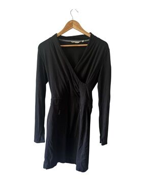 Athleta Wrap Dress Black Pockets‎ Size Small